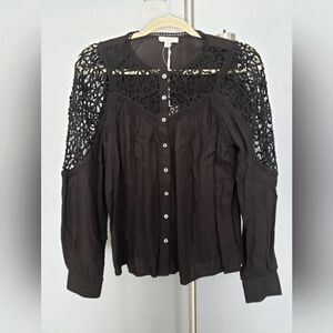 Woman's black button down blouse